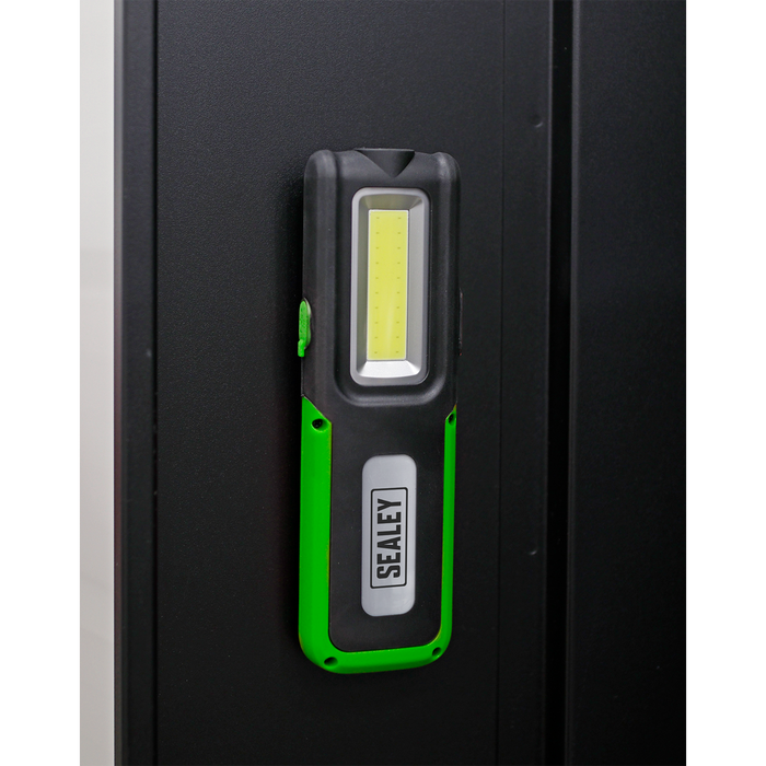 Rechargeable Inspection Light with Power Bank 5W COB & 3W SMD LED - Green | LED318G