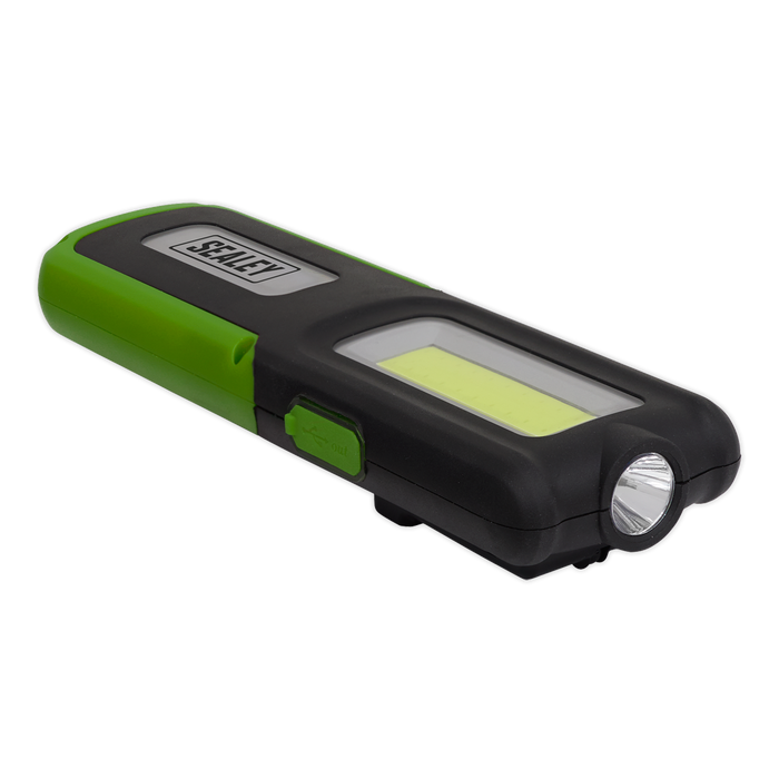 Rechargeable Inspection Light with Power Bank 5W COB & 3W SMD LED - Green | LED318G