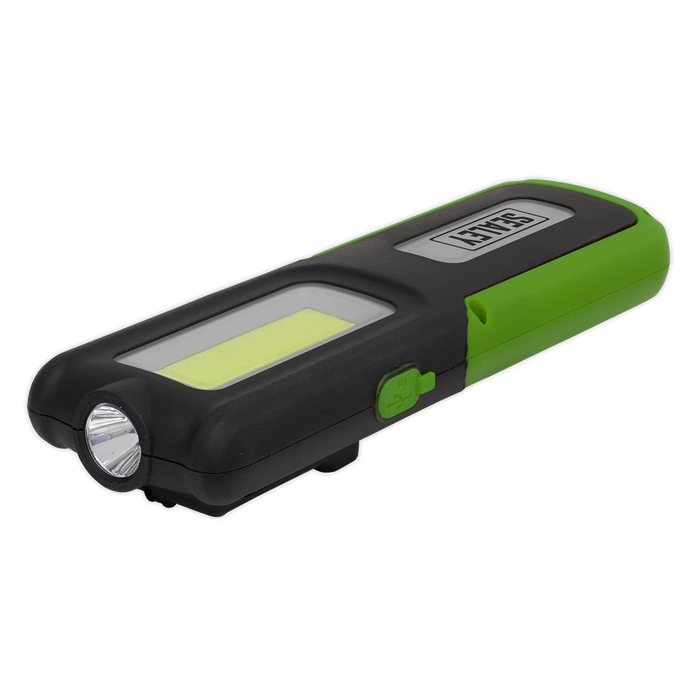 Rechargeable Inspection Light with Power Bank 5W COB & 3W SMD LED - Green | LED318G