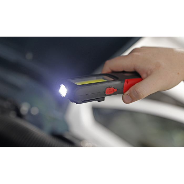 Rechargeable Inspection Light with Power Bank 5W COB & 3W SMD LED - Red | LED318R
