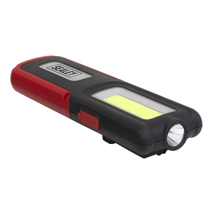 Rechargeable Inspection Light with Power Bank 5W COB & 3W SMD LED - Red | LED318R