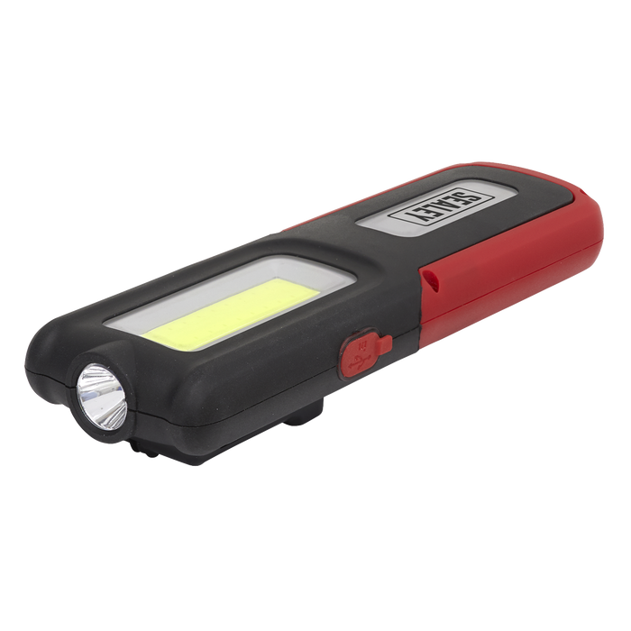 Rechargeable Inspection Light with Power Bank 5W COB & 3W SMD LED - Red | LED318R