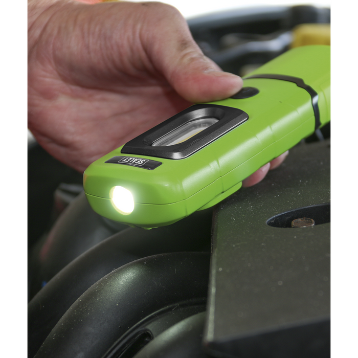 Rechargeable 360° Inspection Light 3W COB & 1W SMD LED - Green | LED3601G