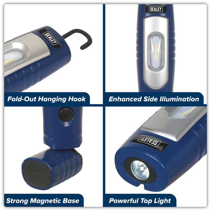 Rechargeable 360° Inspection Light 4W & 3W SMD LED - Blue | LED3602B