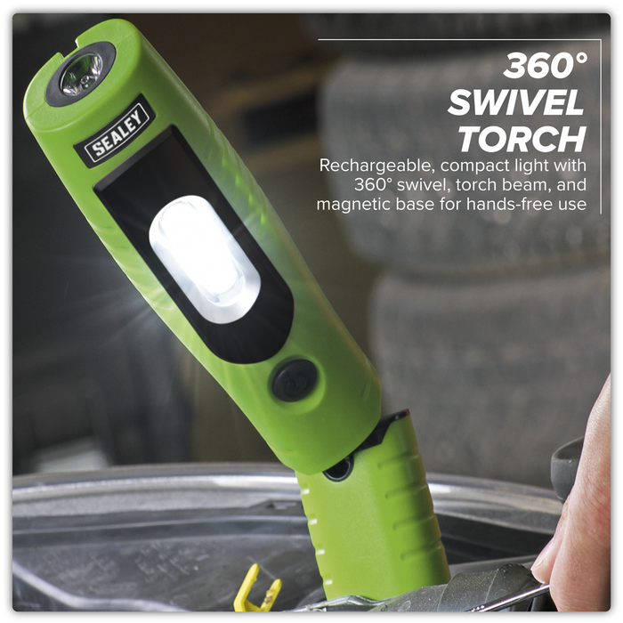 Rechargeable 360° Inspection Light 4W & 3W SMD LED - Green | LED3602G