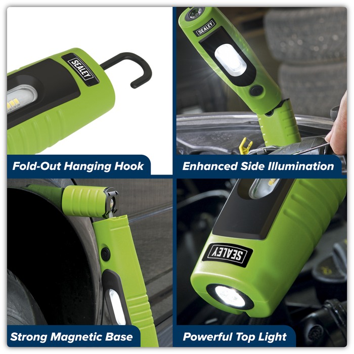 Rechargeable 360° Inspection Light 4W & 3W SMD LED - Green | LED3602G