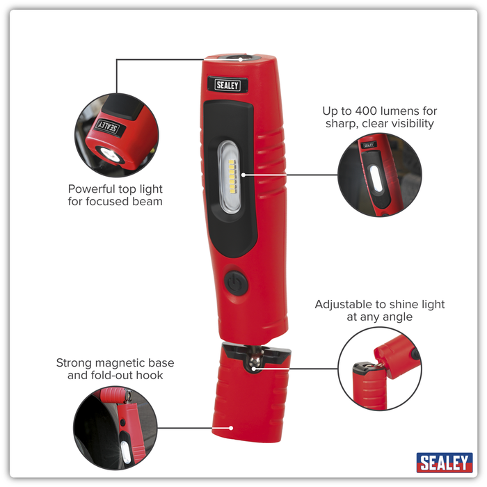 Rechargeable 360° Inspection Light 4W & 3W SMD LED - Red | LED3602R