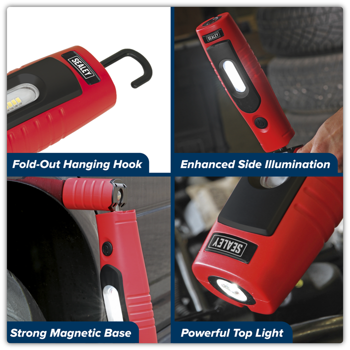 Rechargeable 360° Inspection Light 4W & 3W SMD LED - Red | LED3602R