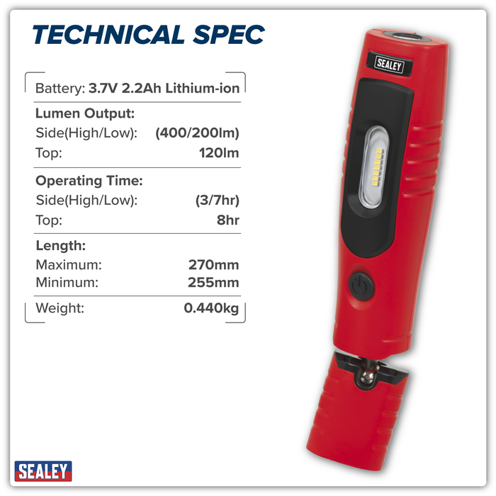 Rechargeable 360° Inspection Light 4W & 3W SMD LED - Red | LED3602R
