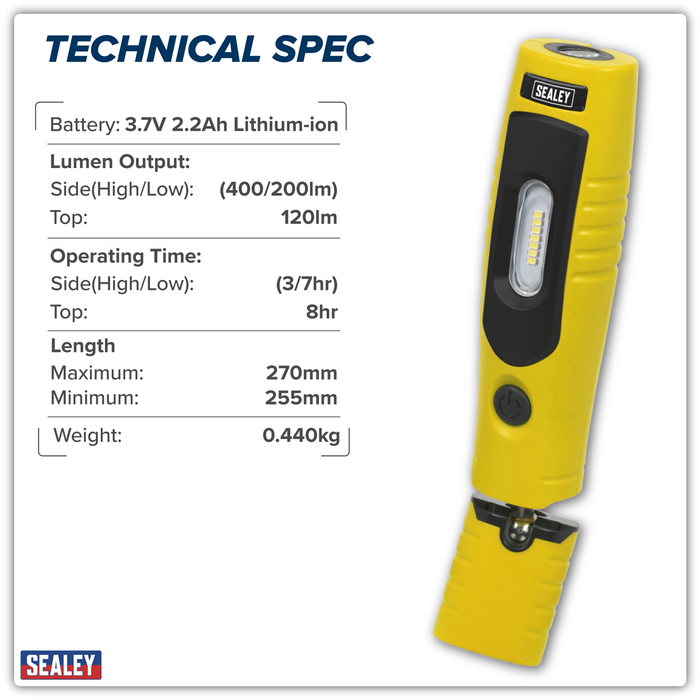 Rechargeable 360° Inspection Light 4W & 3W SMD LED - Yellow | LED3602Y