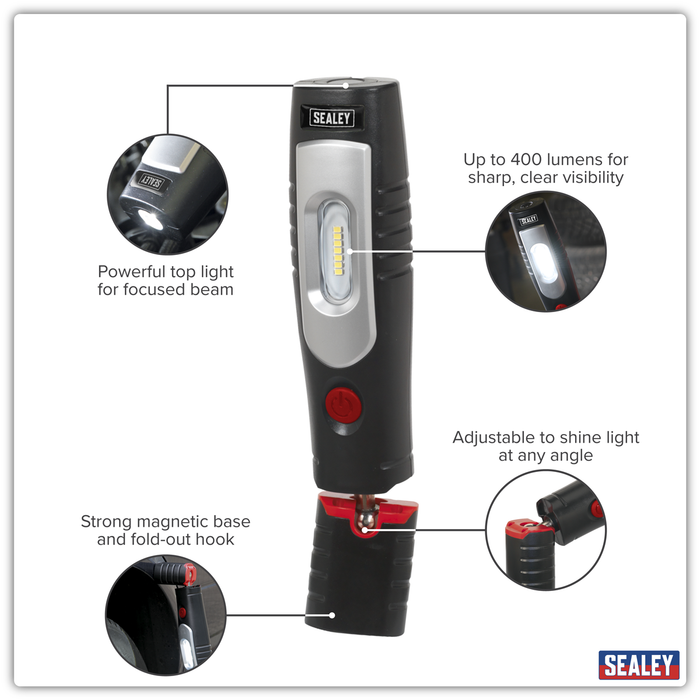 Rechargeable 360° Inspection Light 4W & 3W SMD LED - Black | LED3602