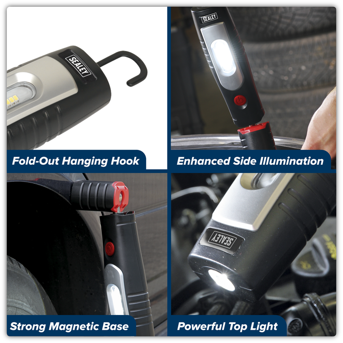 Rechargeable 360° Inspection Light 4W & 3W SMD LED - Black | LED3602