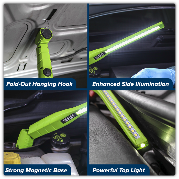 Rechargeable 360° Slim Inspection Light 8W & 1W SMD LED - Green | LED3604G