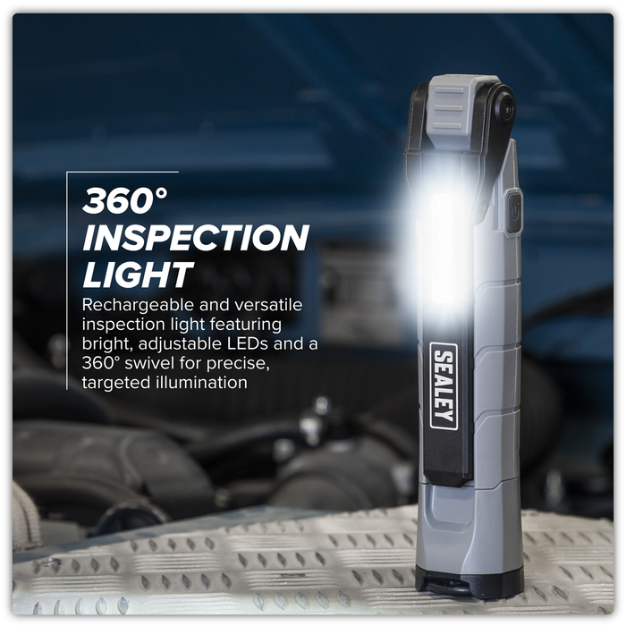 Rechargeable 360° Inspection Light 10W & 2 x 4W SMD LED - Grey | LED3605GR