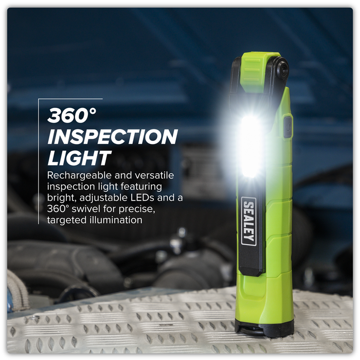 Rechargeable 360° Inspection Light 10W & 2 x 4W SMD LED - Green | LED3605G
