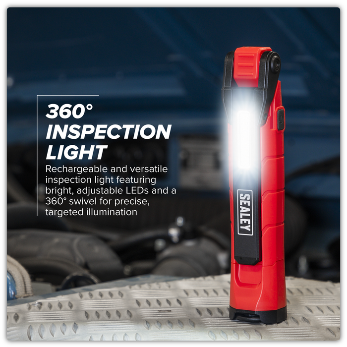Rechargeable 360° Inspection Light 10W & 2 x 4W SMD LED - Red | LED3605R