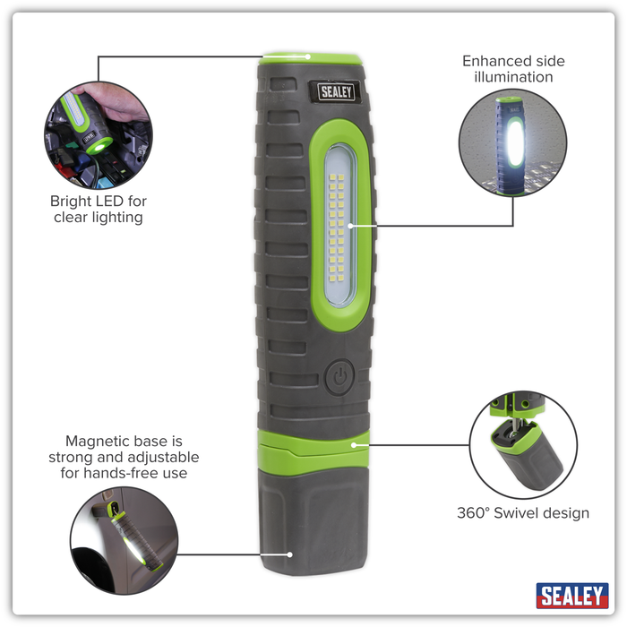 Rechargeable 360° Inspection Light 15W & 3W SMD LED - Green | LED3606G