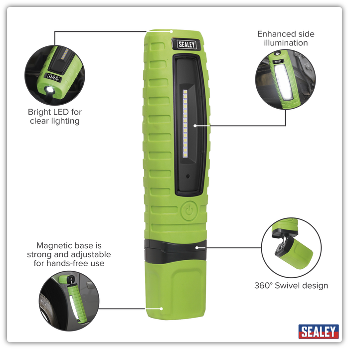 Rechargeable 360° Inspection Light 8W & 3W SMD LED - Green | LED360G
