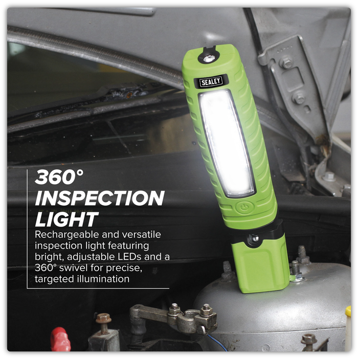 Rechargeable 360° Inspection Light 8W & 3W SMD LED - Green | LED360G