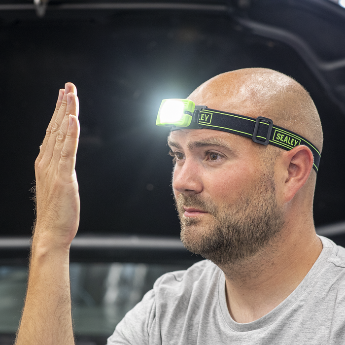 Rechargeable Head Torch with Auto-Sensor 2W COB LED - Green | LED360HTG