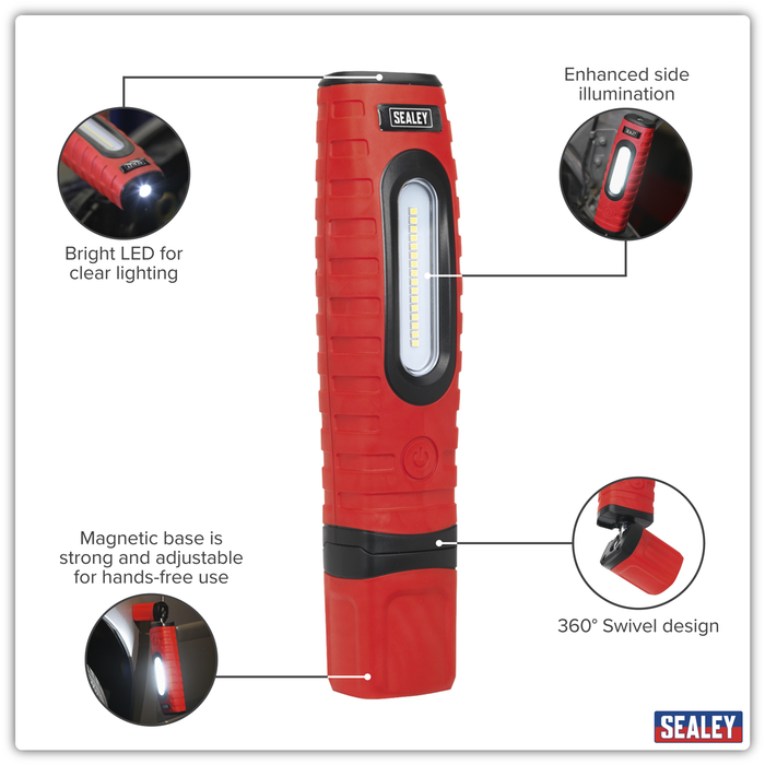 Rechargeable 360° Inspection Light 10W & 3W SMD LED - Red | LED360PLUSR