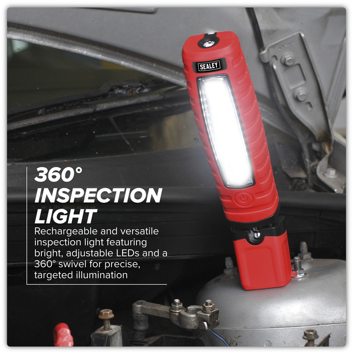 Rechargeable 360° Inspection Light 8W & 3W SMD LED - Red | LED360R