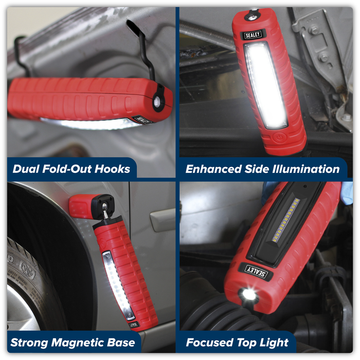 Rechargeable 360° Inspection Light 8W & 3W SMD LED - Red | LED360R