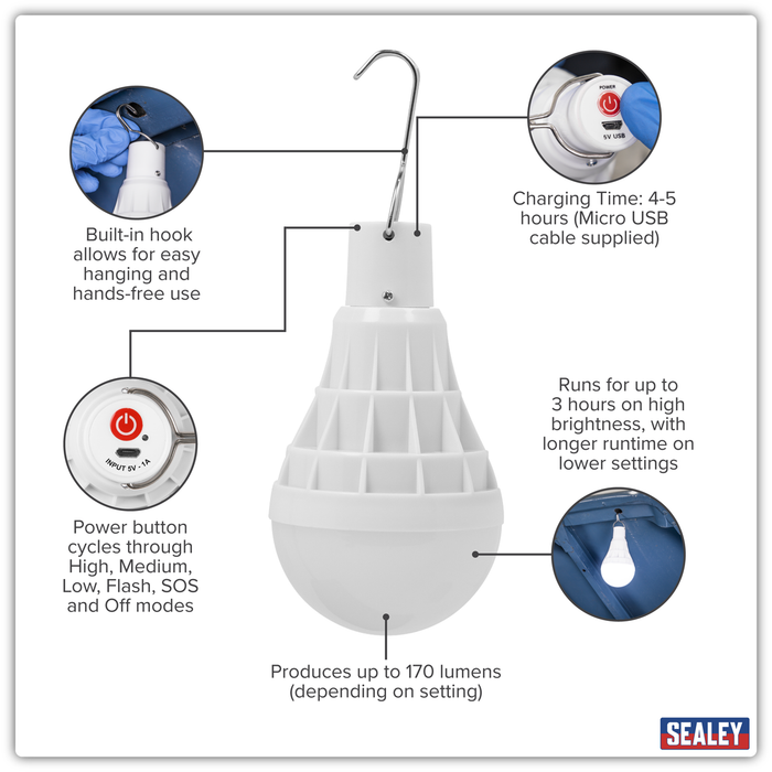 Rechargeable Bulb 3W SMD LED | LED3WB