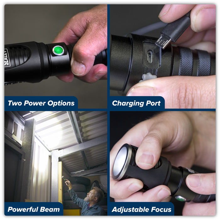 Rechargeable Aluminium Torch with Adjustable Focus 5W SMD LED | LED4491