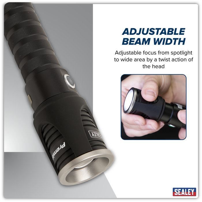 Rechargeable Aluminium Torch with Adjustable Focus 10W SMD LED | LED4492