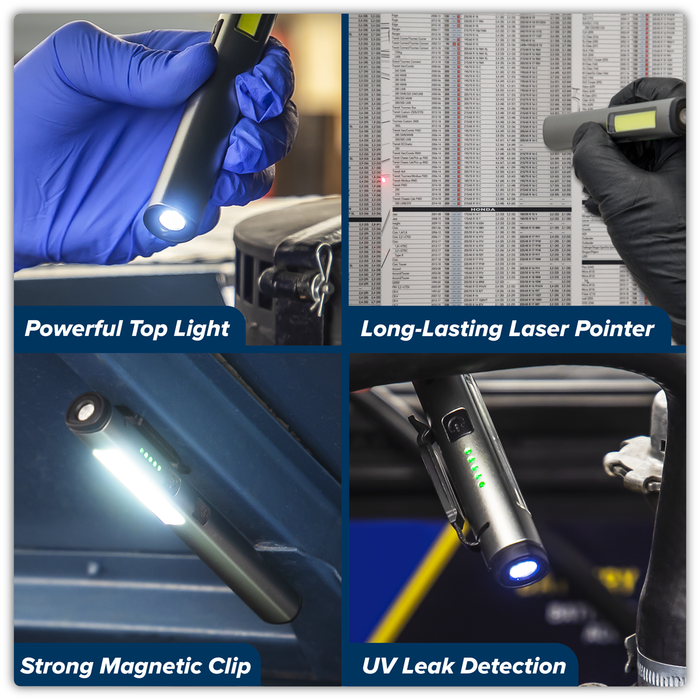 Rechargeable UV Penlight Torch with Laser Pointer 5W COB & 3W SMD LED | LED450UV