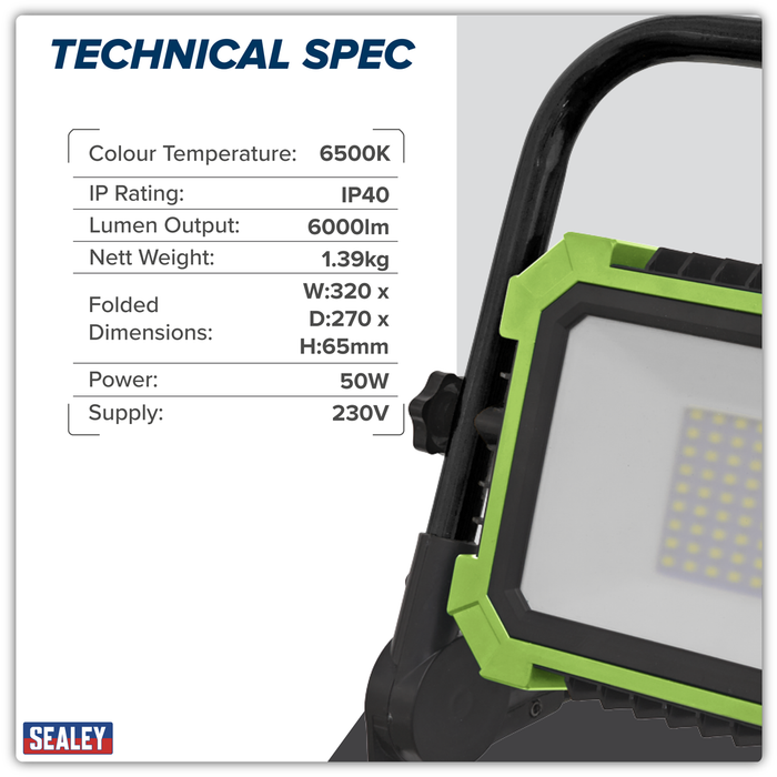 Portable Floodlight 50W SMD LED 230V | LED50WL