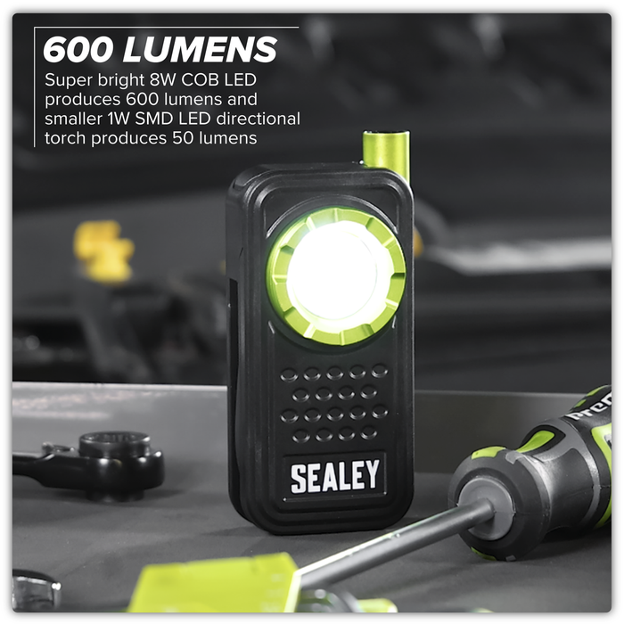 Pocket Light with Flexi Inspection Light 8W COB LED & 1W SMD LED | LED600FX