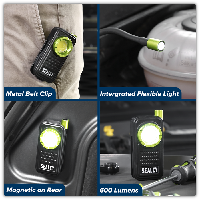 Pocket Light with Flexi Inspection Light 8W COB LED & 1W SMD LED | LED600FX