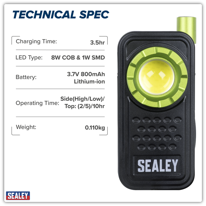 Pocket Light with Flexi Inspection Light 8W COB LED & 1W SMD LED | LED600FX