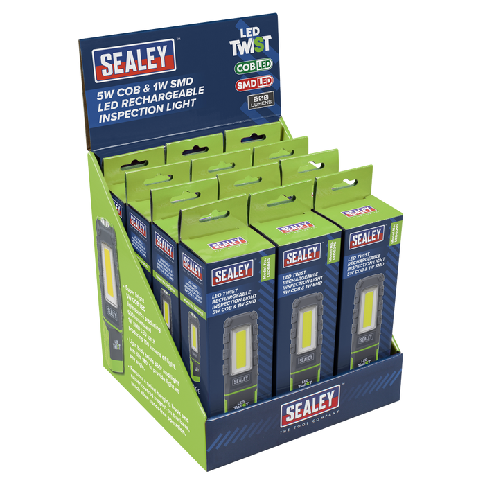 LED Twist® Rechargeable Inspection Light, Green - Box of 12 | LED601GDB