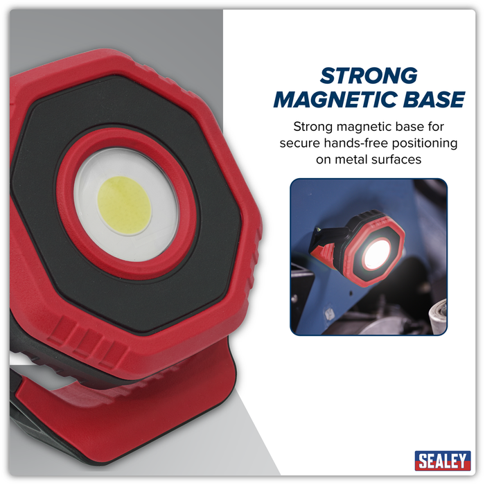 Rechargeable 360° Pocket Floodlight with Magnet 7W COB LED - Red | LED700PR