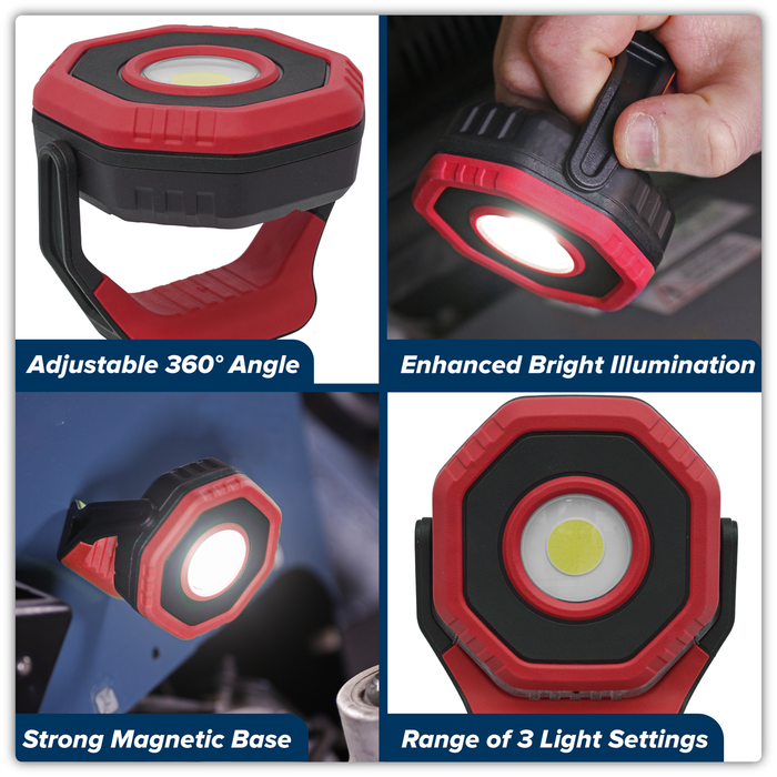 Rechargeable 360° Pocket Floodlight with Magnet 7W COB LED - Red | LED700PR