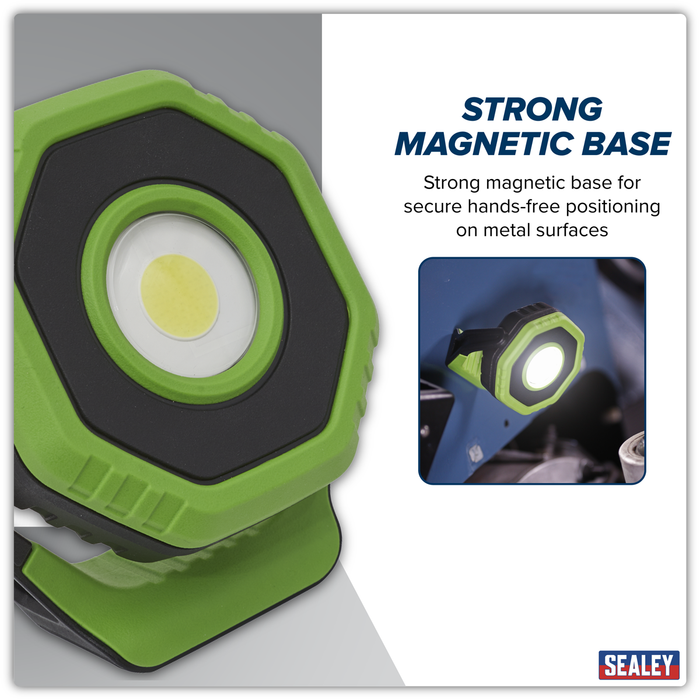 Rechargeable 360° Pocket Floodlight with Magnet 7W COB LED - Green | LED700P