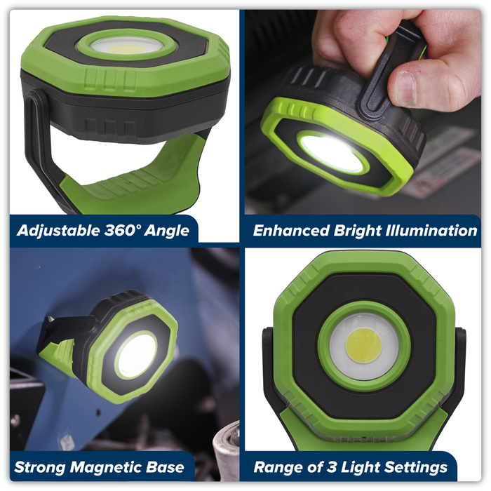 Rechargeable 360° Pocket Floodlight with Magnet 7W COB LED - Green | LED700P