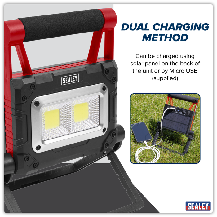 Rechargeable Solar Powered Portable Floodlight 15W COB LED | LEDFL15WS