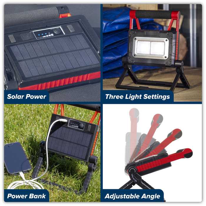 Rechargeable Solar Powered Portable Floodlight 15W COB LED | LEDFL15WS