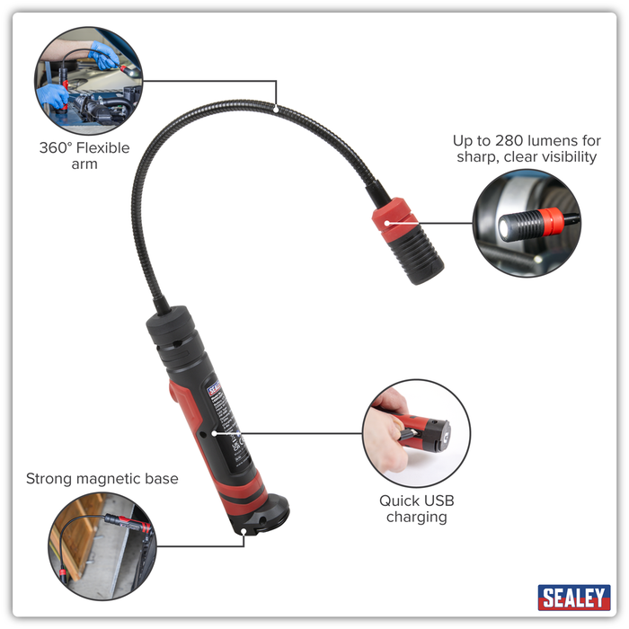 Rechargeable Flexi Magnetic Pick-Up Tool Light 3W SMD LED | LEDFLEXPT
