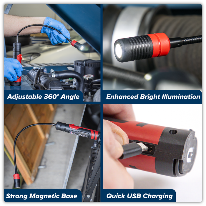Rechargeable Flexi Magnetic Pick-Up Tool Light 3W SMD LED | LEDFLEXPT