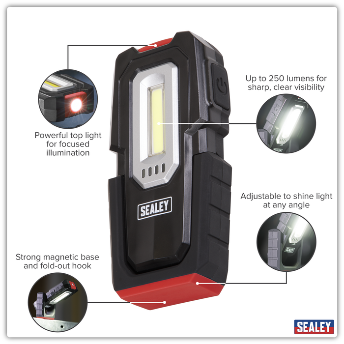 Wireless Rechargeable Inspection Light 3W COB & 1W SMD LED | LEDWC03