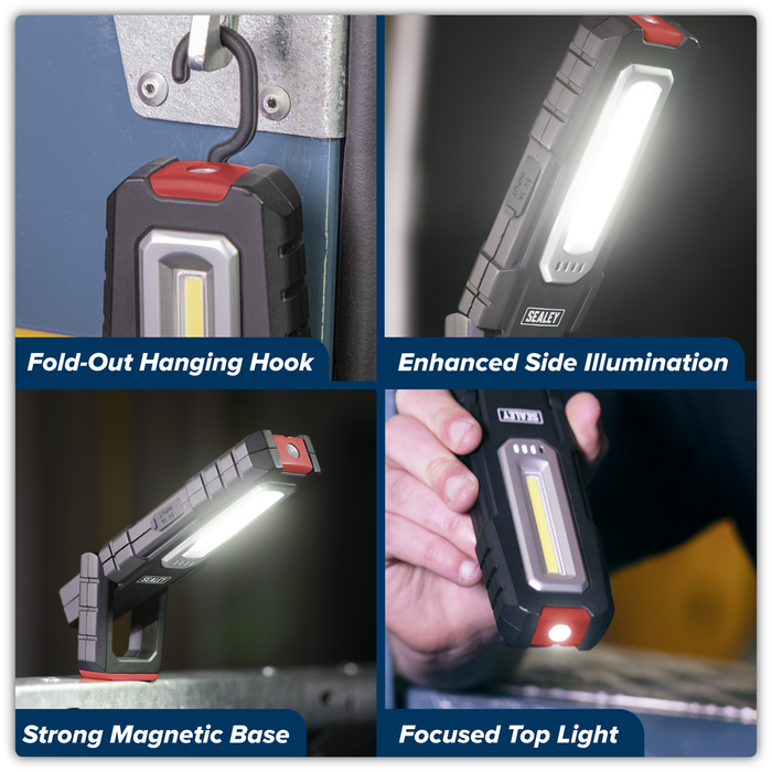 Wireless Rechargeable Inspection Light 5W COB & 1W SMD LED | LEDWC04