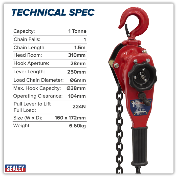 Lever Hoist Steel 1000kg | LH1000