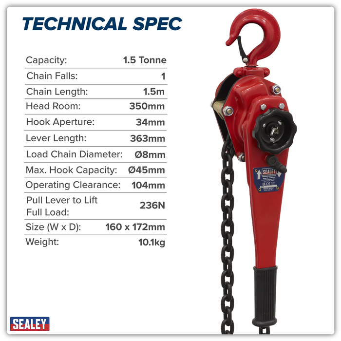 Lever Hoist Steel 1500kg | LH1500