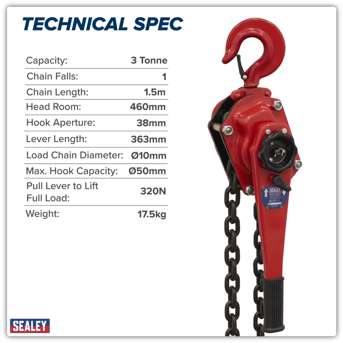 Steel Lever Hoist 3000kg | LH3000