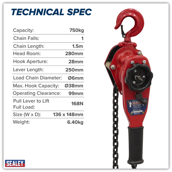 Lever Hoist Steel 750kg | LH750